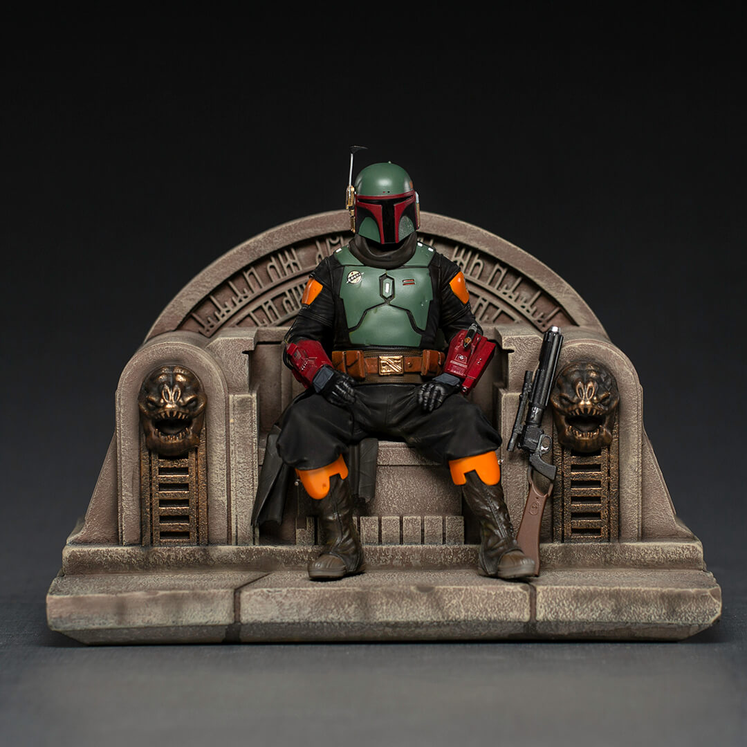 Star Wars The Mandalorian - Boba Fett On Throne Statue by Iron Studios -Iron Studios - India - www.superherotoystore.com