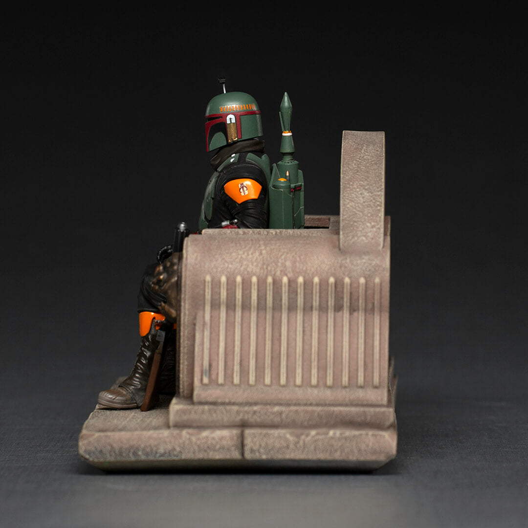 Star Wars The Mandalorian - Boba Fett On Throne Statue by Iron Studios -Iron Studios - India - www.superherotoystore.com