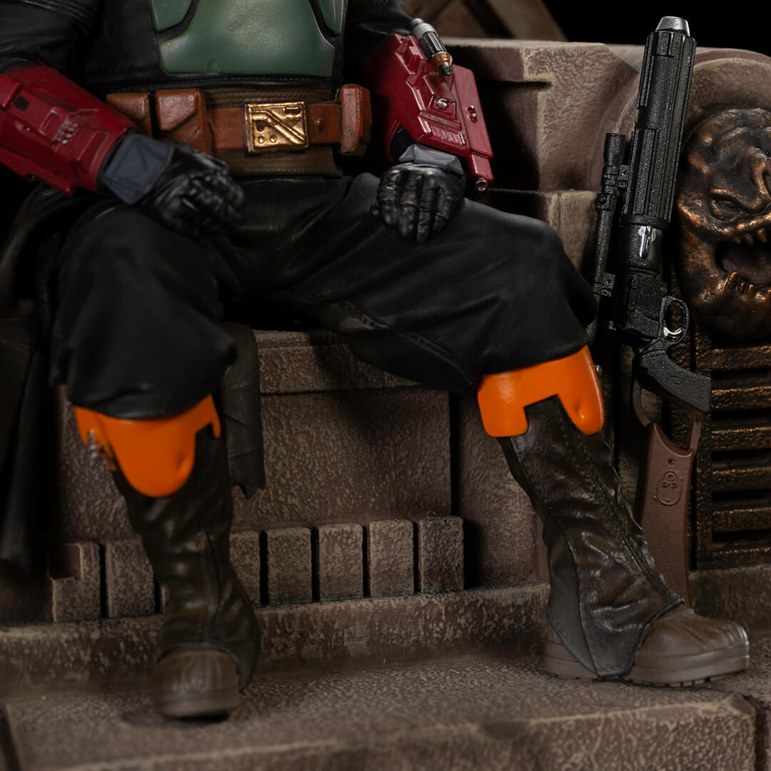 Star Wars The Mandalorian - Boba Fett On Throne Statue by Iron Studios -Iron Studios - India - www.superherotoystore.com