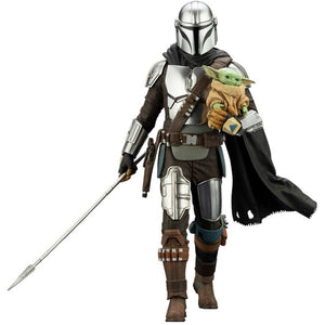 The Mandalorian and Grogu with Beskar Staff ARTFX Statue by kotobukiya -Kotobukiya - India - www.superherotoystore.com