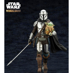 The Mandalorian and Grogu with Beskar Staff ARTFX Statue by kotobukiya -Kotobukiya - India - www.superherotoystore.com