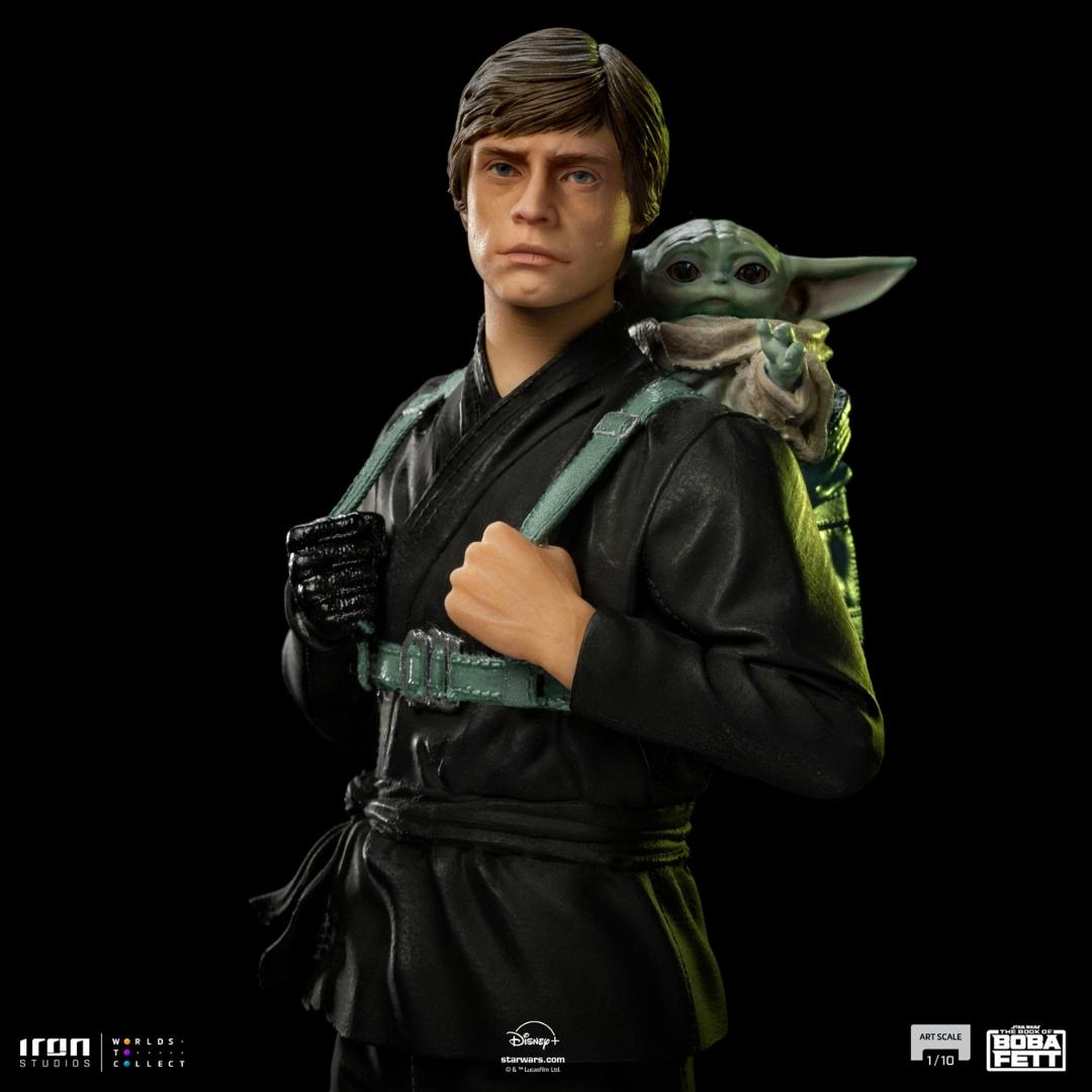 Luke Skywalker and Grogu Training Book of Boba Fett Statue by Iron Studios -Iron Studios - India - www.superherotoystore.com