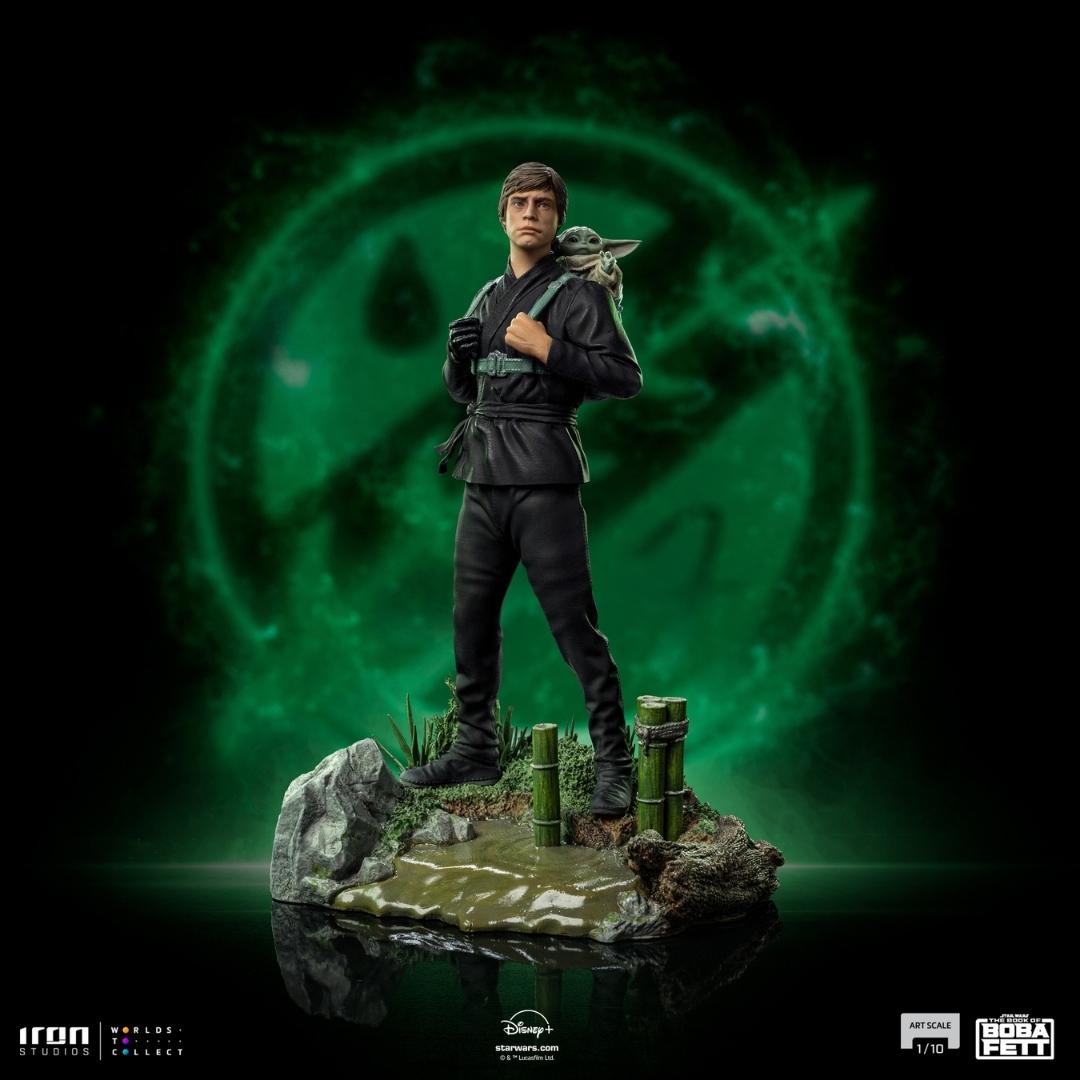 Luke Skywalker and Grogu Training Book of Boba Fett Statue by Iron Studios -Iron Studios - India - www.superherotoystore.com