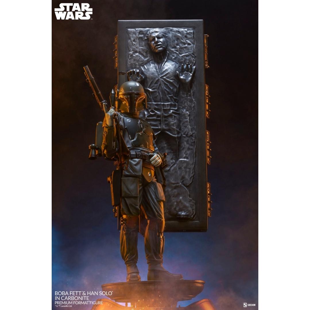 Boba Fett and Han Solo in Carbonite Star Wars Premium Format Statue by Sideshow Collectibles -Sideshow Collectibles - India - www.superherotoystore.com