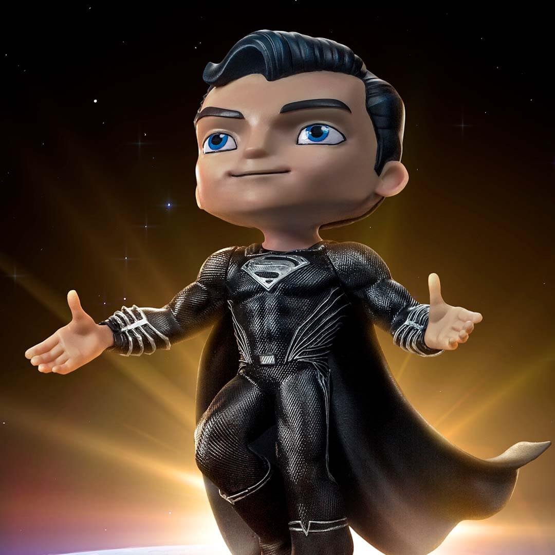 Justice League Superman Black Suit MiniCo Figure by Iron Studios -MiniCo - India - www.superherotoystore.com