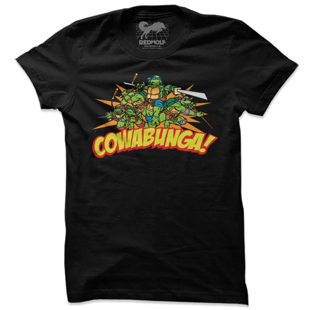 COWABUNGA - TMNT OFFICIAL T-SHIRT -Redwolf - India - www.superherotoystore.com