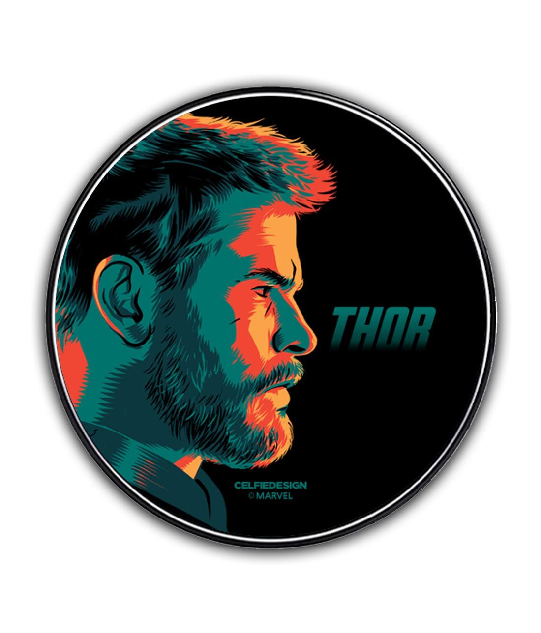 Illuminated Thor - 10 X 10 (cm) Circular Coaster -Celfie Design - India - www.superherotoystore.com
