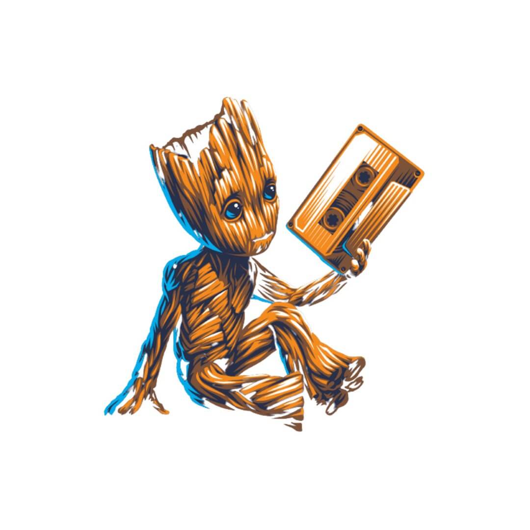 Guardians Of The Galaxy Curious Groot T-Shirt -Celfie Design - India - www.superherotoystore.com