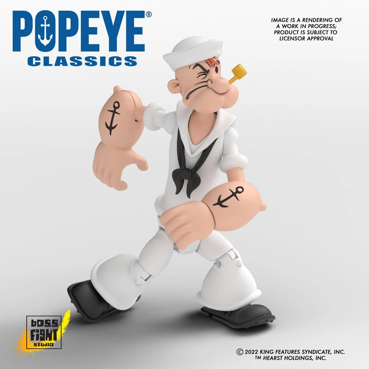 Popeye Classics Wave 2 Popeye White Sailor Suit 1:12 Scale Action Figure by Boss Fight Studio -Boss Fight Studio - India - www.superherotoystore.com