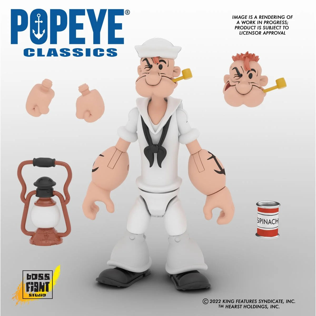 Popeye Classics Wave 2 Popeye White Sailor Suit 1:12 Scale Action Figure by Boss Fight Studio -Boss Fight Studio - India - www.superherotoystore.com