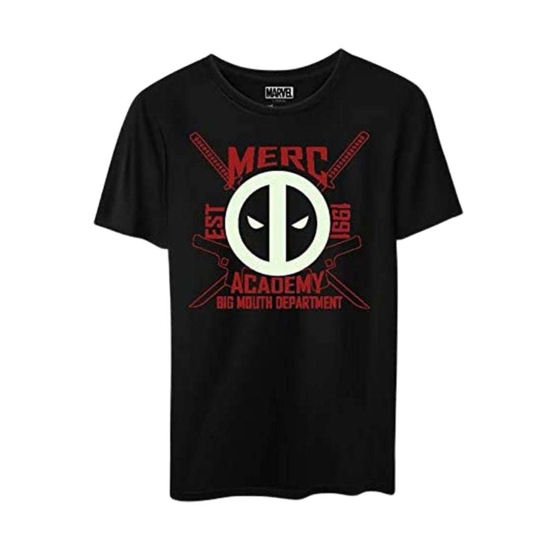 Marvel Comics Deadpool Merc Glow In The Dark T-Shirt -Entertainment Store - India - www.superherotoystore.com