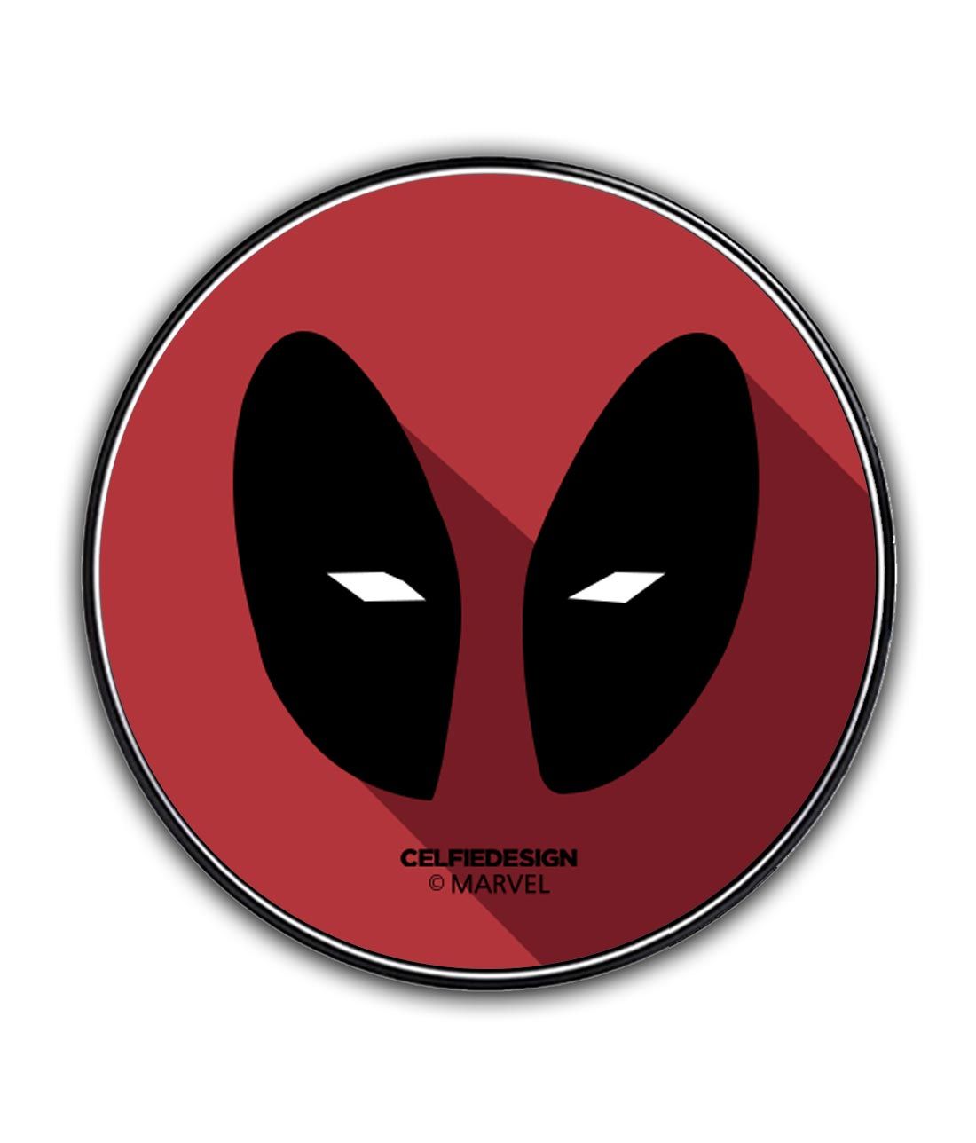 Minimalistic Deadpool - 10 X 10 (cm) Circular Coaster -Celfie Design - India - www.superherotoystore.com