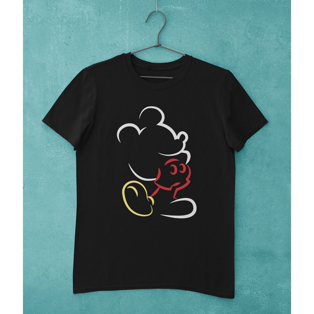 Disney Mickey Silhouette Stroke T-Shirt -Celfie Design - India - www.superherotoystore.com