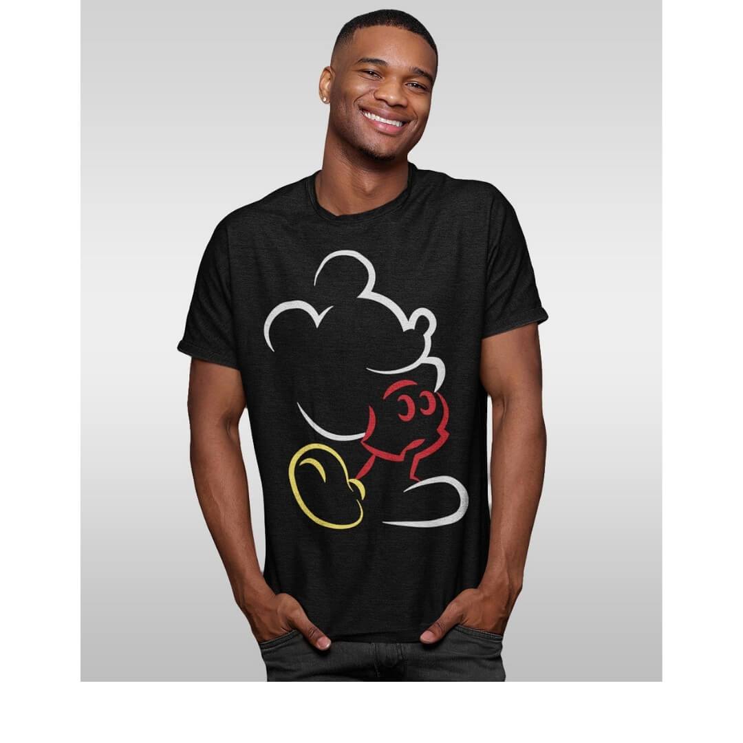 Disney Mickey Silhouette Stroke T-Shirt -Celfie Design - India - www.superherotoystore.com