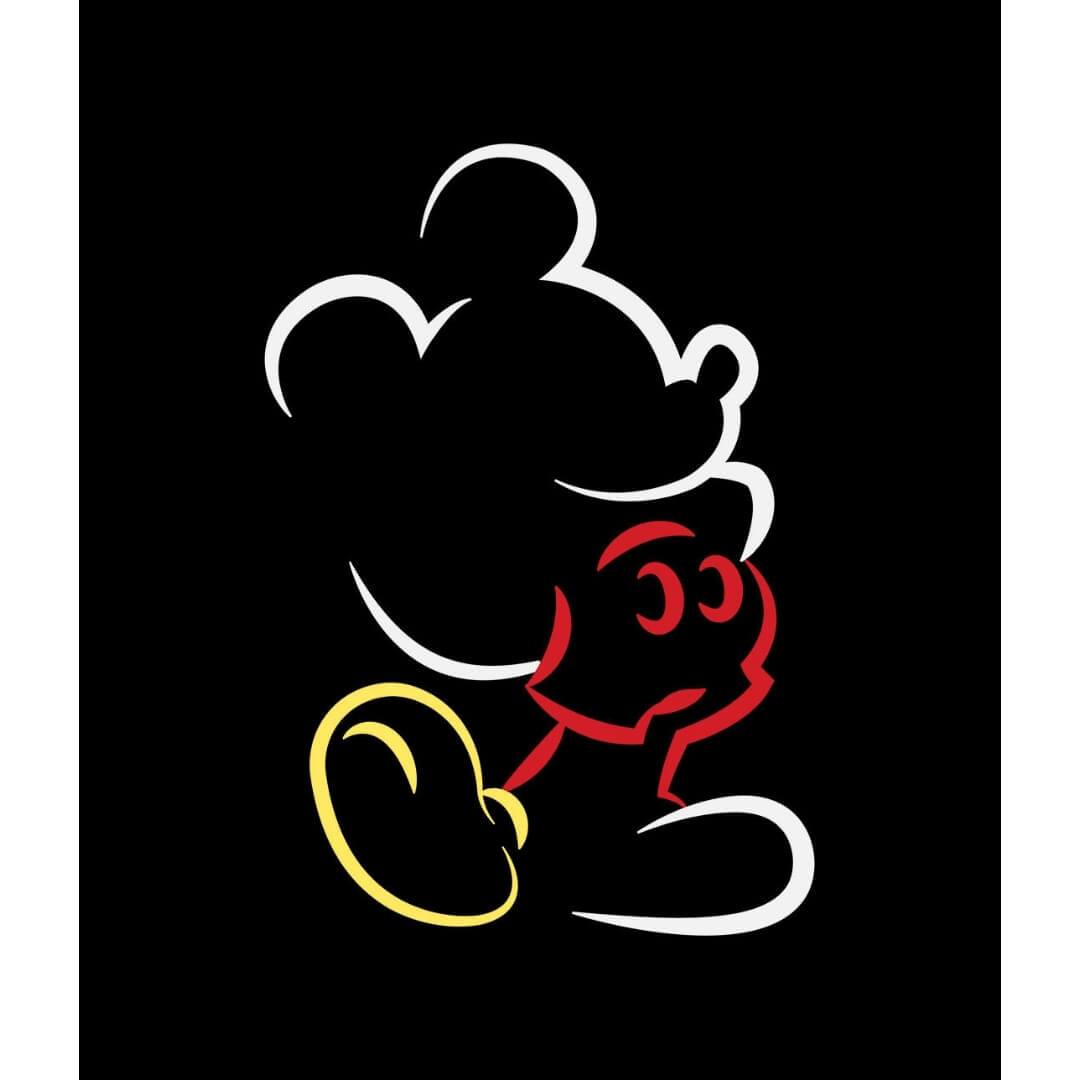 Disney Mickey Silhouette Stroke T-Shirt -Celfie Design - India - www.superherotoystore.com