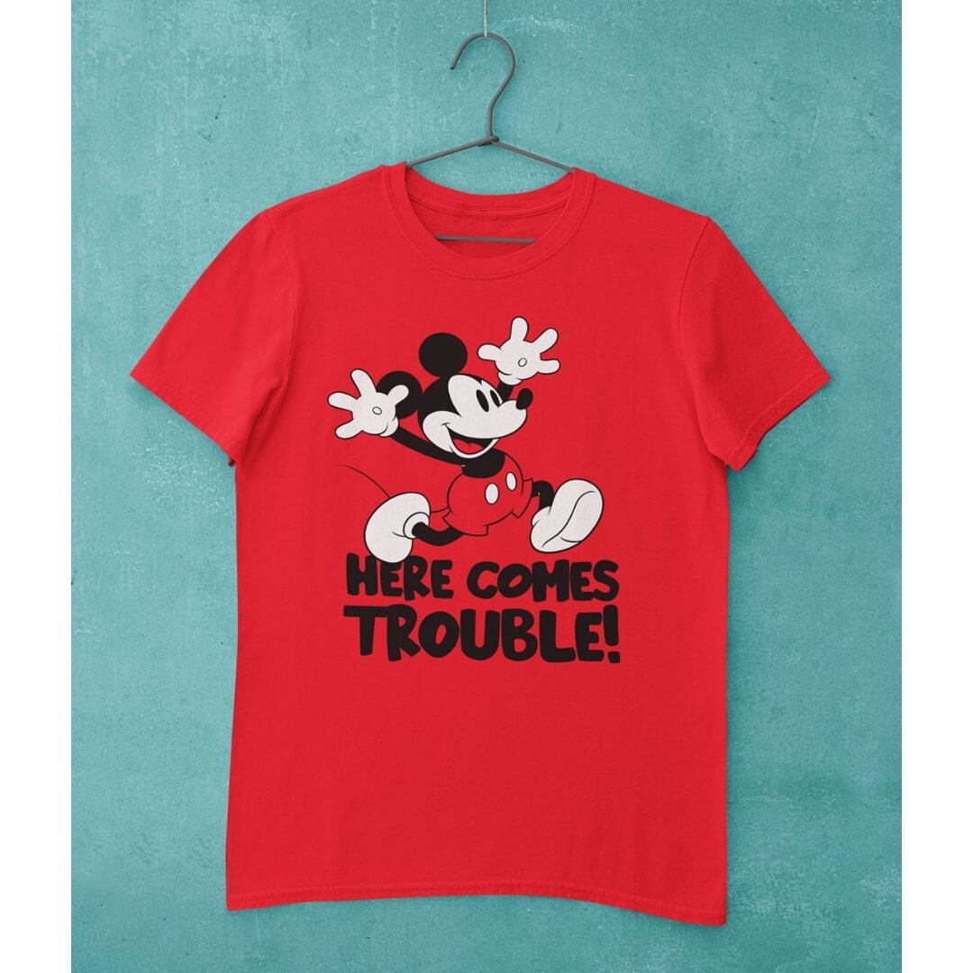 Disney Mickey Brings Trouble T-Shirt -Celfie Design - India - www.superherotoystore.com