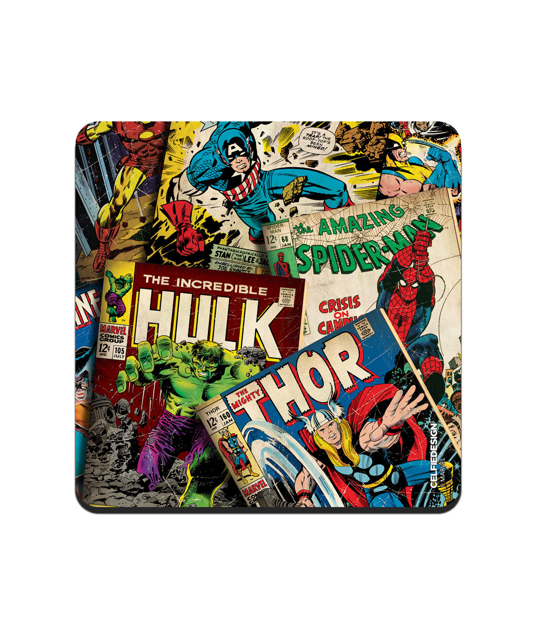 Marvel Comics Collection - 10 X 10 (cm) Coasters -Celfie Design - India - www.superherotoystore.com
