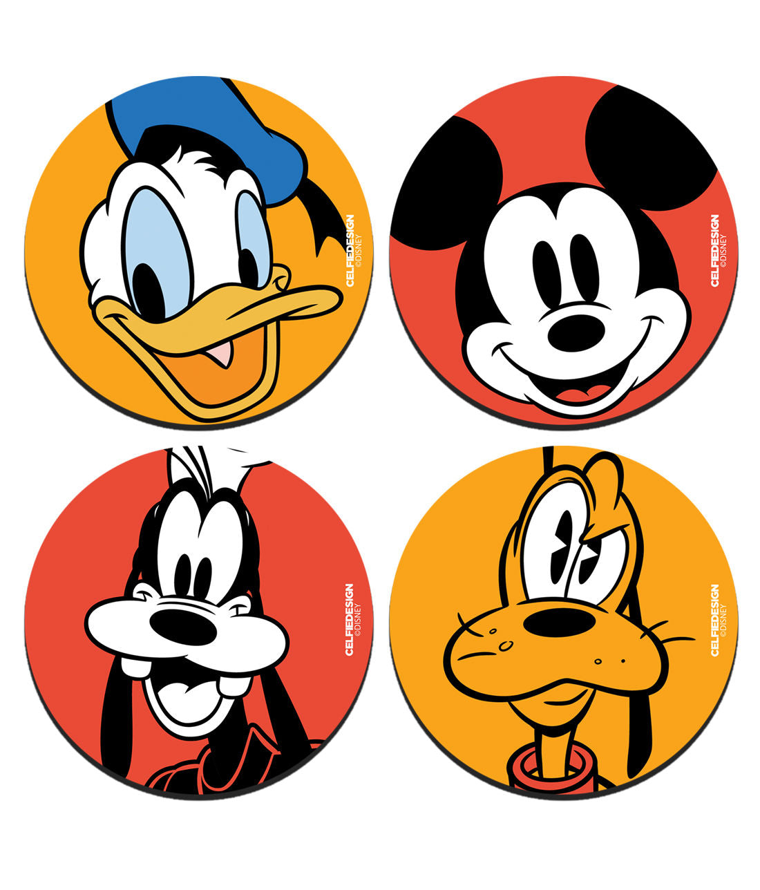 Mickey And Friends - 10 X 10 (cm) Circle Coasters Set of 4 -Celfie Design - India - www.superherotoystore.com
