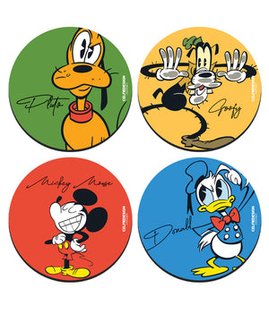 The True Mickey Friends - 10 X 10 (cm) Circular Coaster Set of 4 -Celfie Design - India - www.superherotoystore.com