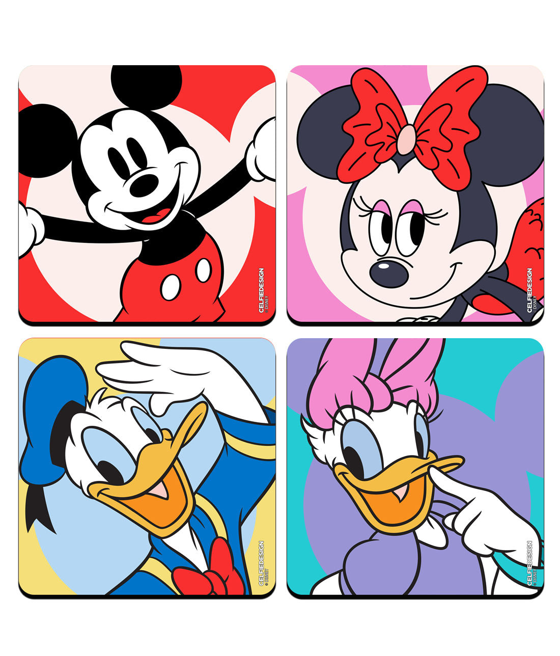 Disney Couples - 10 X 10 (cm) Coasters Set of 4 -Celfie Design - India - www.superherotoystore.com