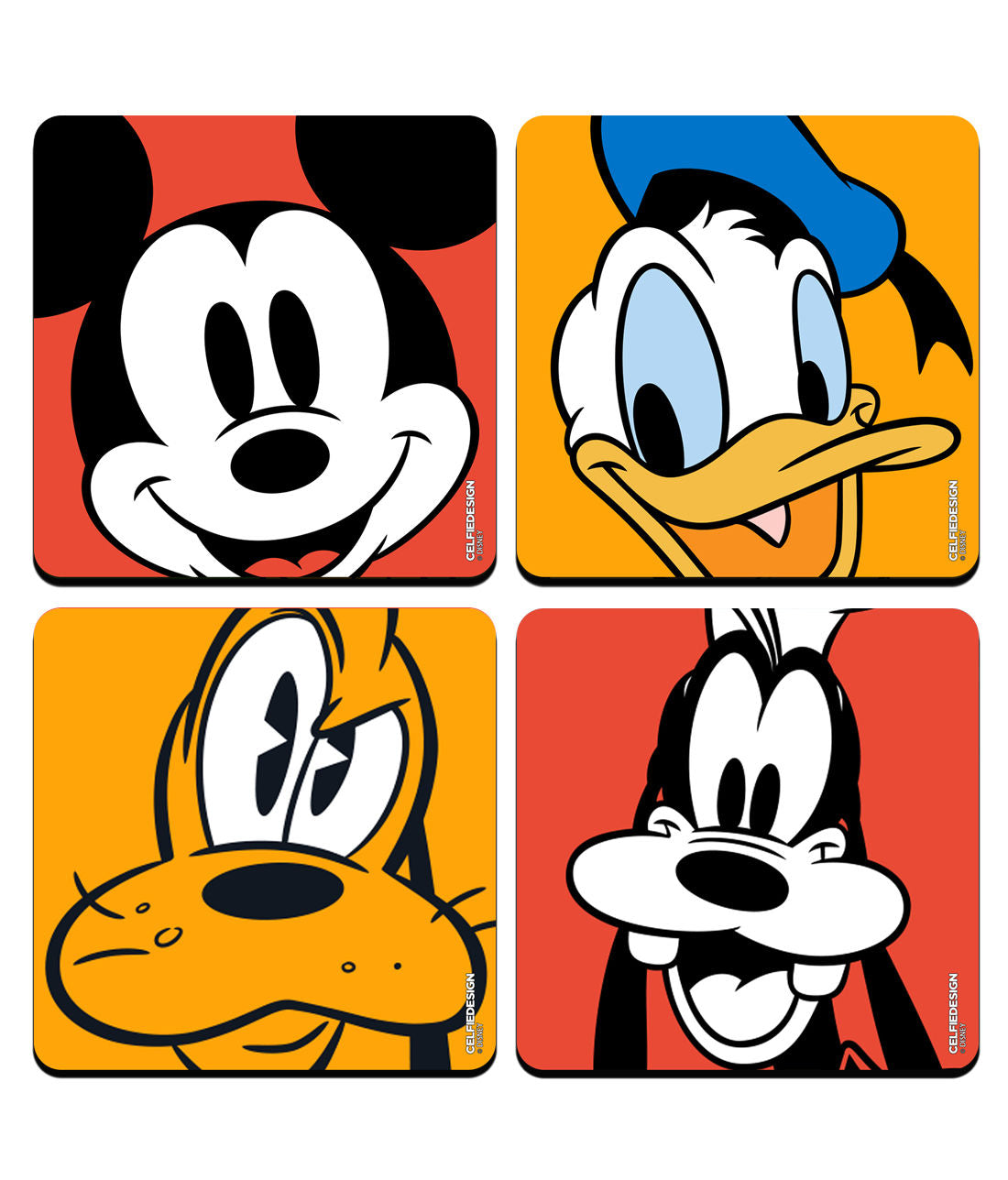 Mickey And Friends - 10 X 10 (cm) Square Coasters Set of 4 -Celfie Design - India - www.superherotoystore.com