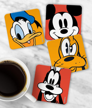 Mickey And Friends - 10 X 10 (cm) Square Coasters Set of 4 -Celfie Design - India - www.superherotoystore.com
