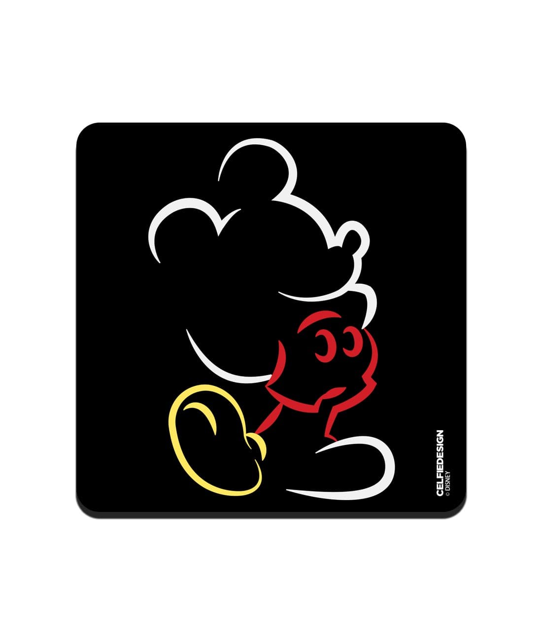 Mickey Silhouette Stroke - 10 X 10 (cm) Coasters -Celfie Design - India - www.superherotoystore.com