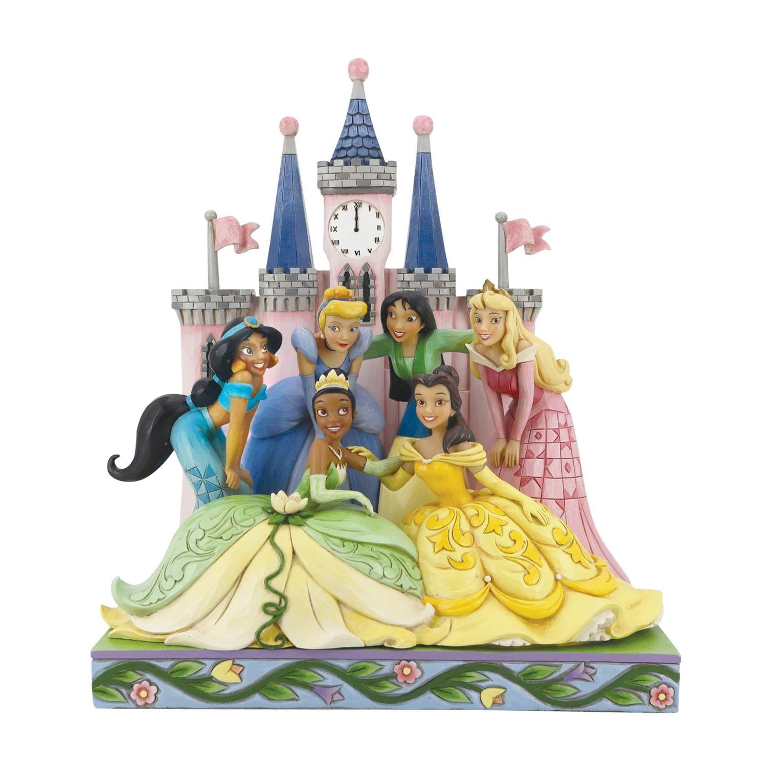 Princess Group in front of Castle Disney Traditions Statue by Enesco -Enesco - India - www.superherotoystore.com