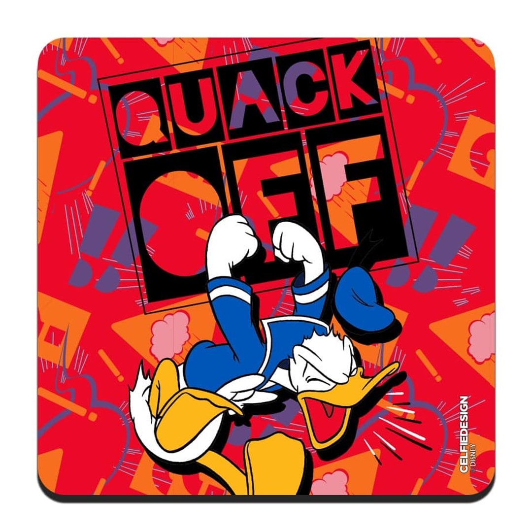 Donald Quack Off - 10 X 10 (cm) Coasters -Celfie Design - India - www.superherotoystore.com