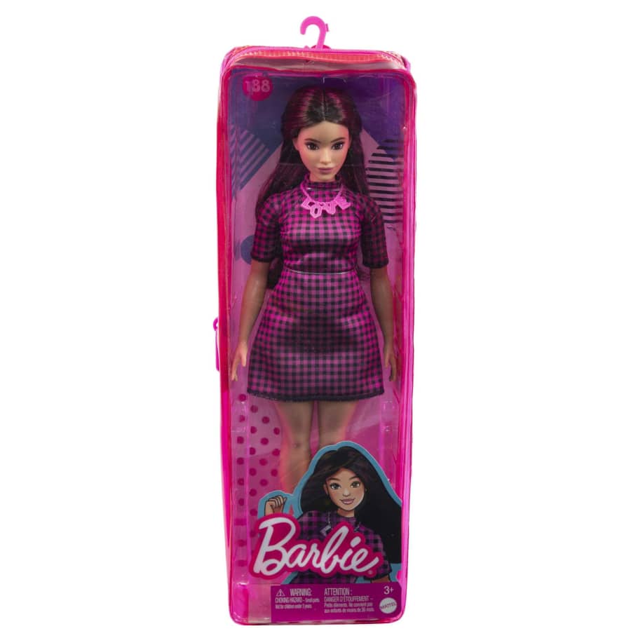 Barbie Fashionistas Doll #188, Curvy, Dress & Love Necklace by Mattel -Mattel - India - www.superherotoystore.com