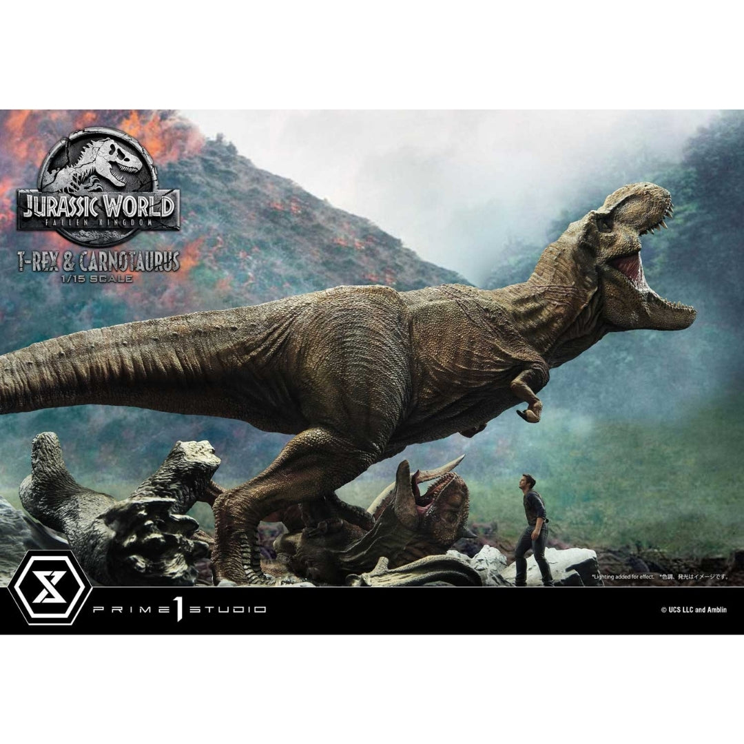 Jurassic World Fallen Kingdom: T-Rex & Carnotaurus Standard Edition Figure by Prime1 Studios -Prime 1 Studio - India - www.superherotoystore.com