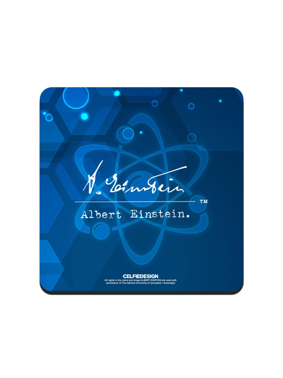 Albert Einstein Atom - 10 X 10 (cm) Coasters -Celfie Design - India - www.superherotoystore.com