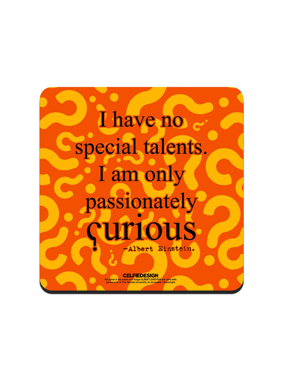 Curious Albert Einstein - 10 X 10 (cm) Coasters -Celfie Design - India - www.superherotoystore.com