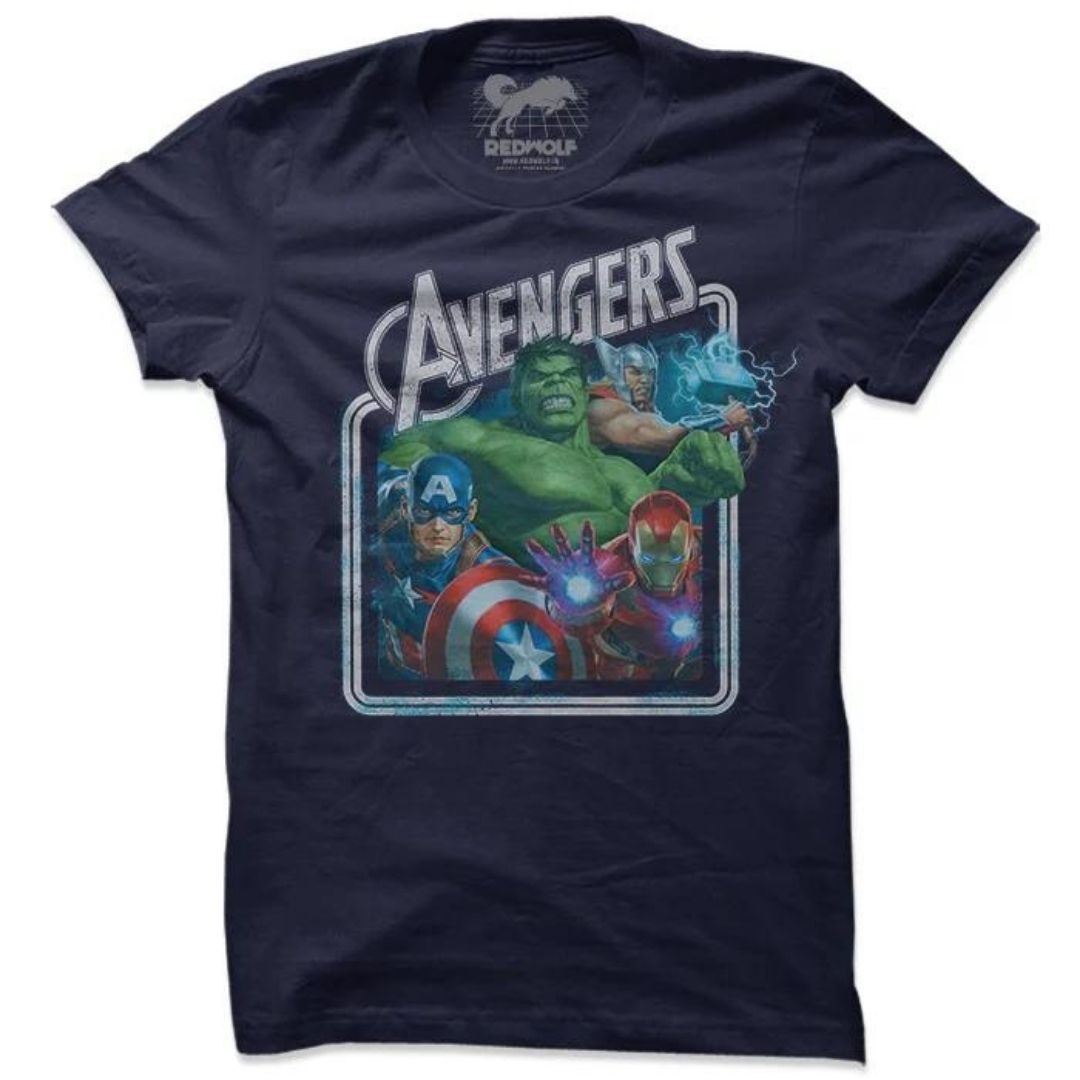 Avengers Retro T-Shirt -Redwolf - India - www.superherotoystore.com