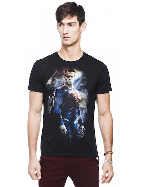 DOJ Superman Black Colour Half Sleeve T-Shirt by Bio World -Bio World - India - www.superherotoystore.com