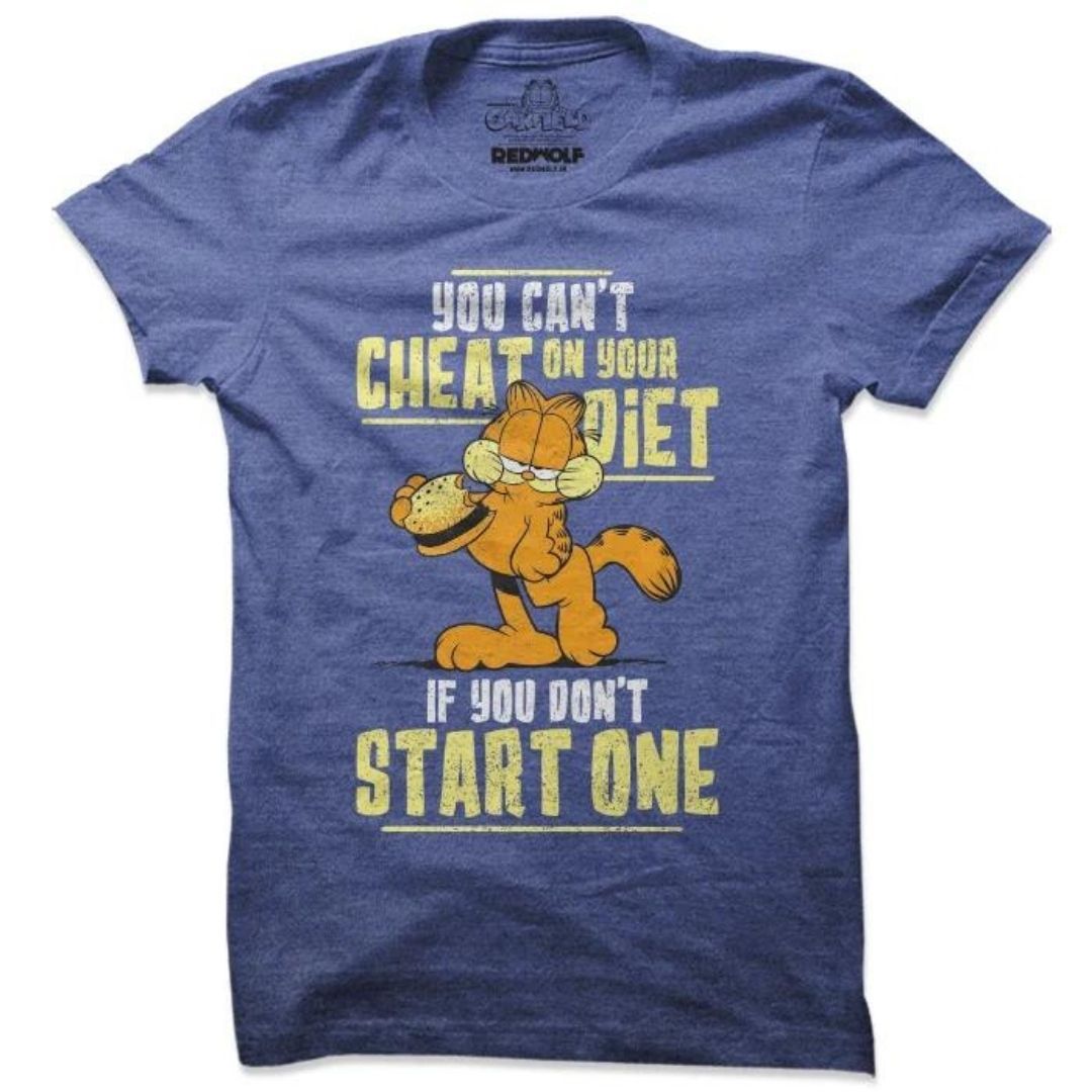 CHEAT ON YOUR DIET - GARFIELD OFFICIAL T-SHIRT -Redwolf - India - www.superherotoystore.com