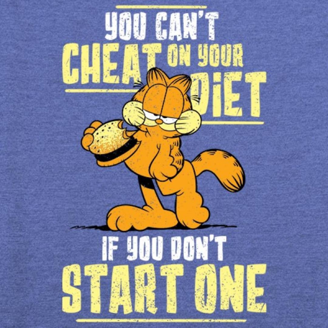 CHEAT ON YOUR DIET - GARFIELD OFFICIAL T-SHIRT -Redwolf - India - www.superherotoystore.com