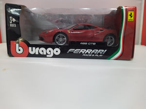 Ferrari Race & Play 1:24 Scale 488 Gtb (Red) Die-Cast Car By Bburago (damaged Box) -Superherotoystore.com - India - www.superherotoystore.com