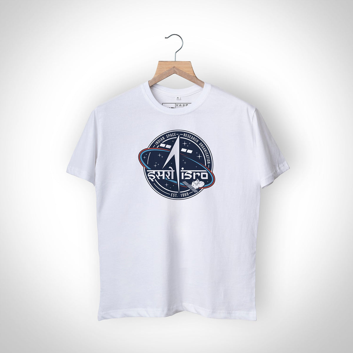 ISRO White Classic logo T-Shirt -A47 - India - www.superherotoystore.com