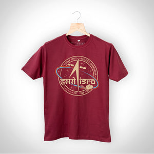 ISRO Maroon Classic ISRO logo T-Shirt -A47 - India - www.superherotoystore.com