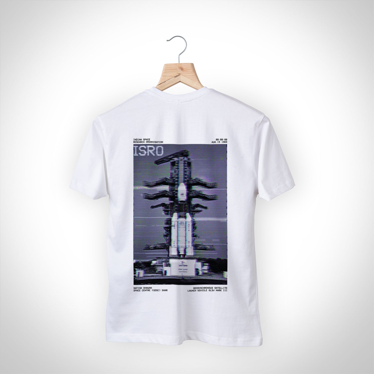 ISRO White Satish Dhawan Space Centre T-Shirt -A47 - India - www.superherotoystore.com