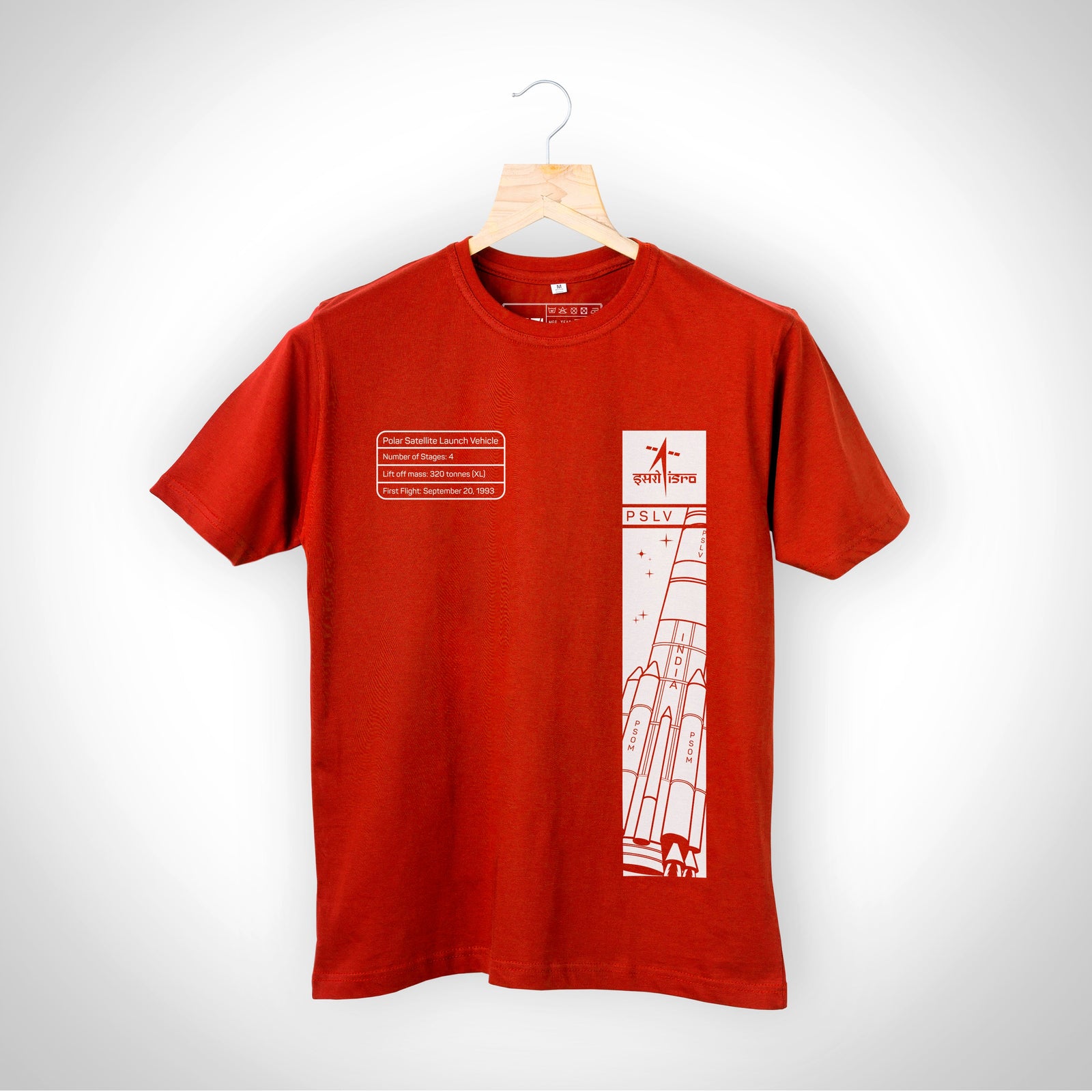 ISRO Red PSLV Unisex T-Shirt -A47 - India - www.superherotoystore.com