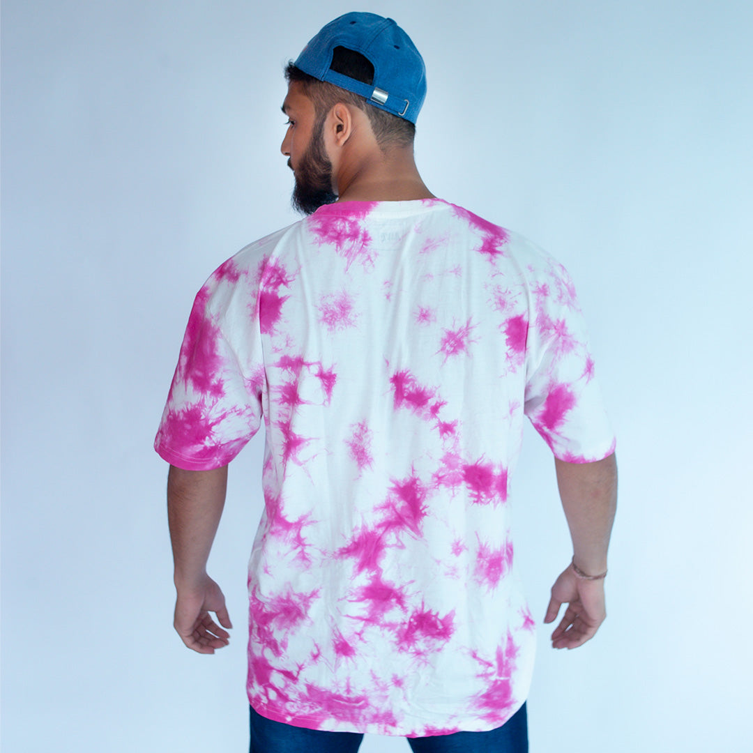 ISRO Staple Pink Tie Dye Oversized T-Shirt -A47 - India - www.superherotoystore.com