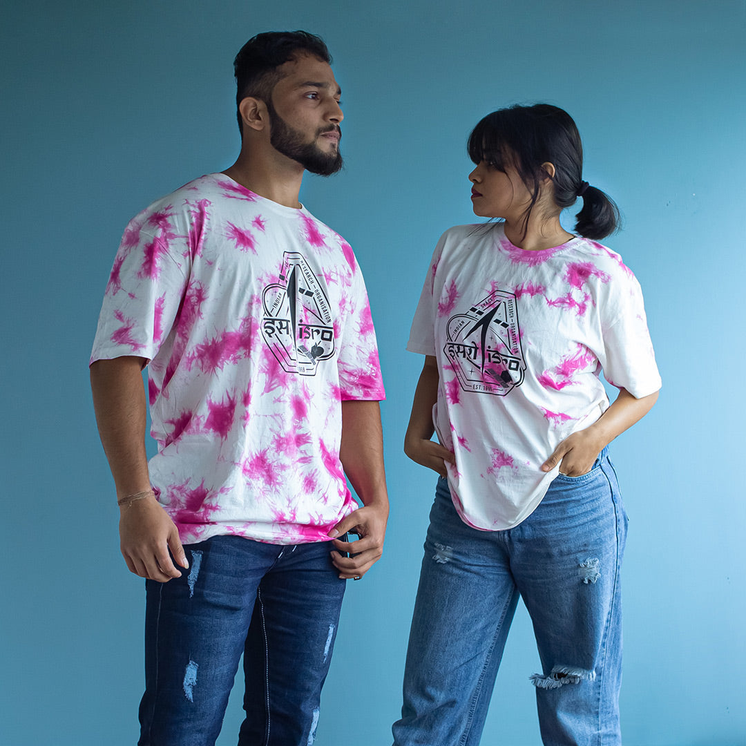 ISRO Staple Pink Tie Dye Oversized T-Shirt -A47 - India - www.superherotoystore.com