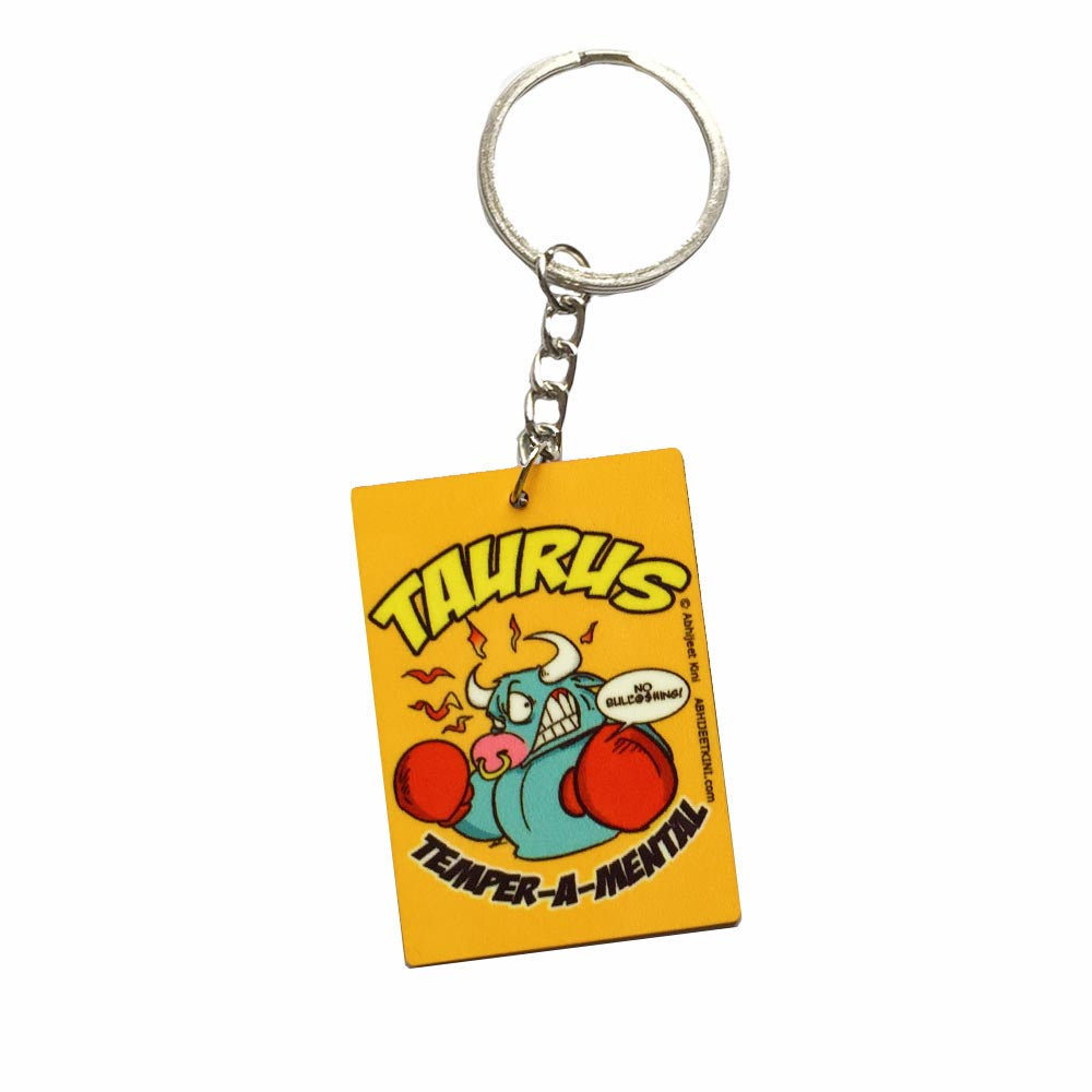 Temper A Mental Tauras Keychain -Kini Studios - India - www.superherotoystore.com