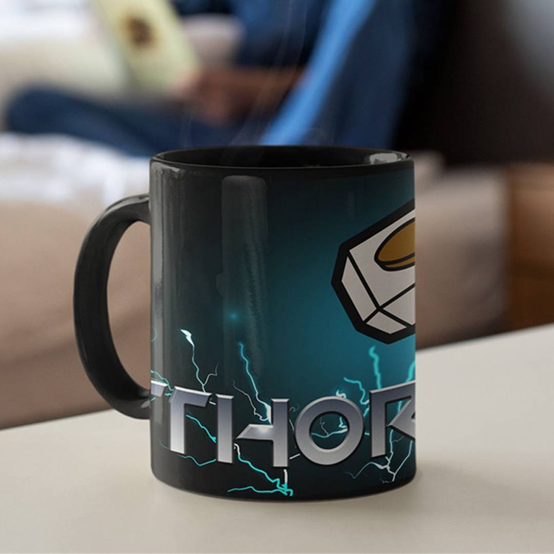 Thunderous Thor Kawaii - Coffee Mug -Celfie Design - India - www.superherotoystore.com