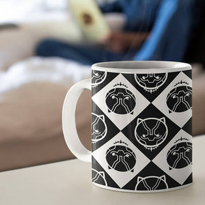 Black Panther Kawaii Pattern - Coffee Mug -Celfie Design - India - www.superherotoystore.com