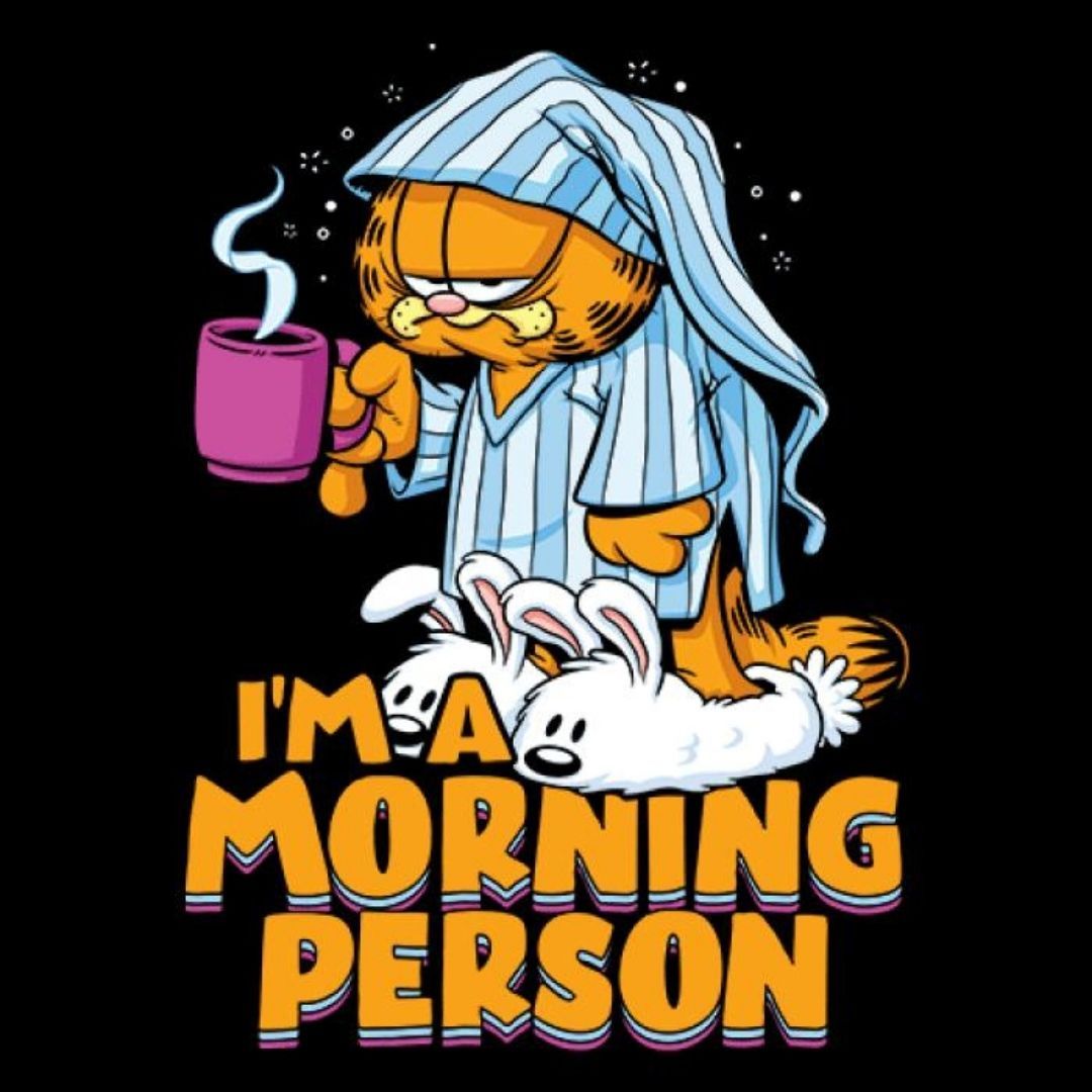 MORNING PERSON - GARFIELD OFFICIAL T-SHIRT -Redwolf - India - www.superherotoystore.com