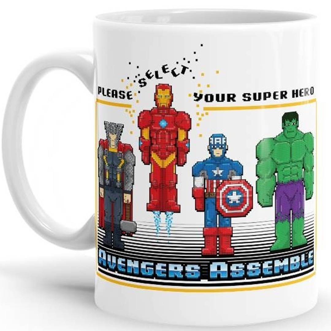 8 Bit Superheroes - Marvel Official Mug -Redwolf - India - www.superherotoystore.com