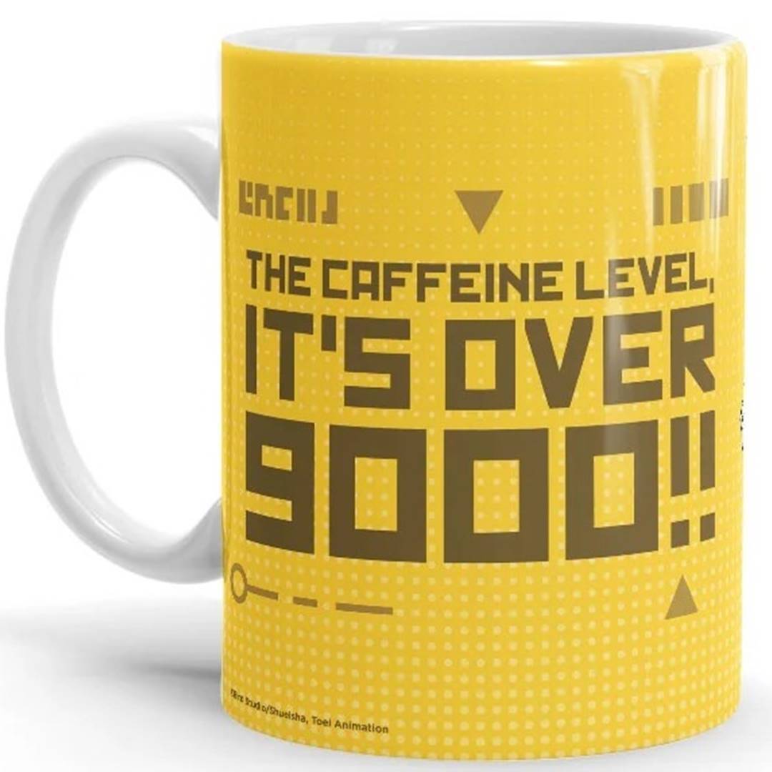Caffeine Level: Over 9000 - Dragon Ball Z Official Mug -Redwolf - India - www.superherotoystore.com